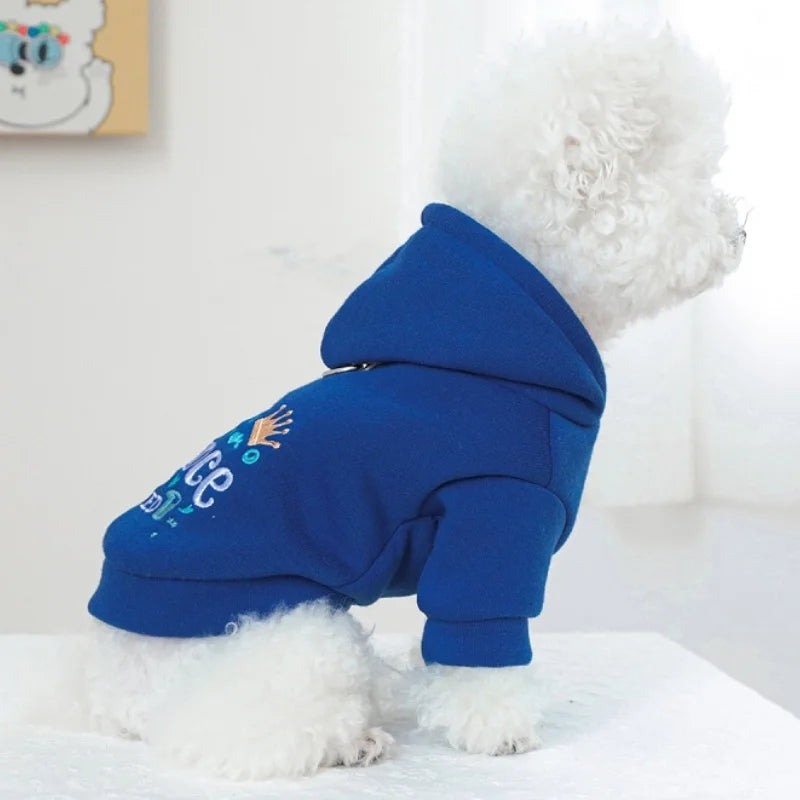 Pet Dog Clothes for Small Medium Dogs Winter Warm Dog Hoodie Letter Print Puppy Pullover Pet Sweatshirt Bichon Frise Dog Clothes