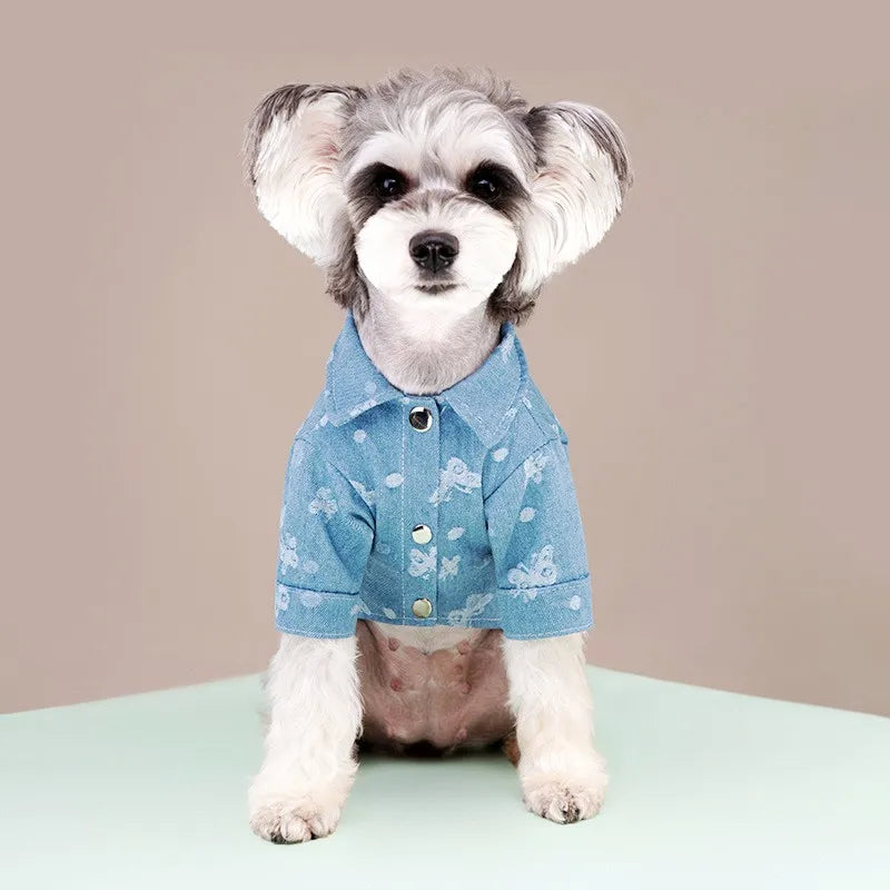 Pet Dog Shirt Fashion Dog Clothes Spring Puppy Sweatshirt Cute Print Cat Shirt Warm Pet Costumes Soft Dog Vest Chihuahua Clothes