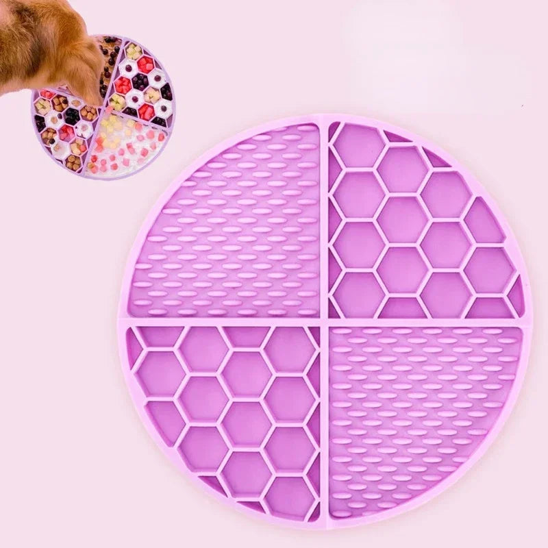 Pet Supplies Dog Cat Lick Pad Square Round Sucker Slow Food Pad Shower Distraction Pad Silicone Lick Pad Slow Food Tray