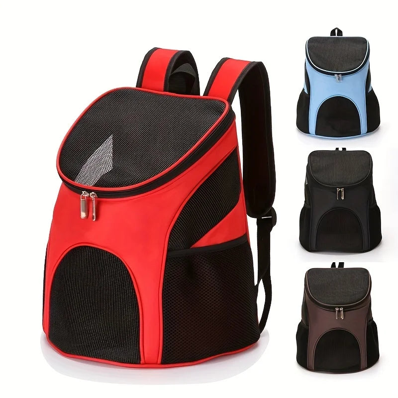 1pc Nylon Material Pet Large Capacity Dog Backpack Breathable Portable Backpack Suitable For Small Dog