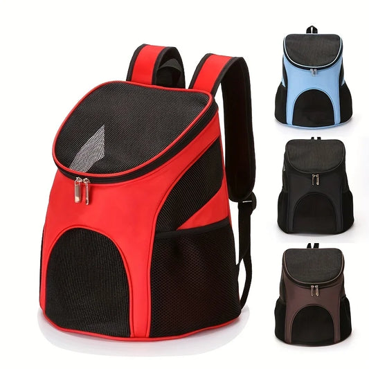 1pc Nylon Material Pet Large Capacity Dog Backpack Breathable Portable Backpack Suitable For Small Dog