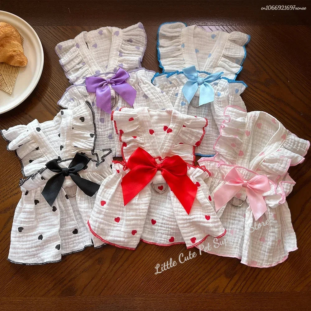 Cute Dog Clothes for Small Dogs Summer Dog Princess Dress Breathable Puppy Clothing Fashion Cat Wedding Skirt Pet Thin Dresses