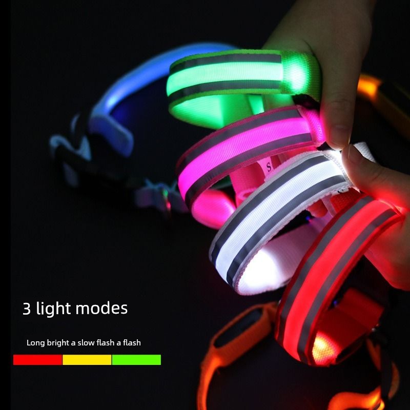 Rechargeable Night Anti-Lost Seven-Color Light Band Dog