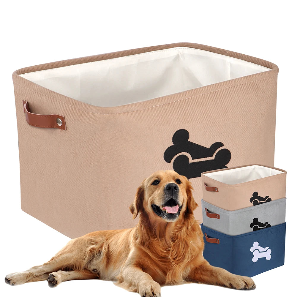 Cesta de almacenamiento de juguetes para perros de gran capacidad, cesta organizadora para cachorros, juguetes, ropa, accesorios, suministros para mascotas al aire libre