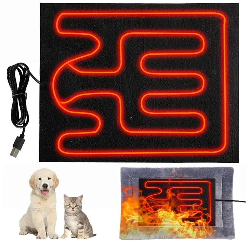 Pet Dog Heating Pad Warm USB Folding Heated Sheet Waterproof Car Seat Mat Cushion Pet Reptile Winter Outdoor Warm