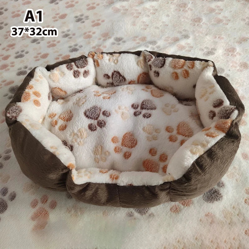 Pet Dog Beds Mats Soft Plush Warm Sofa Kennel Sleep Basket Small Dogs Cat Puppy