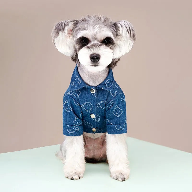 Pet Dog Shirt Fashion Dog Clothes Spring Puppy Sweatshirt Cute Print Cat Shirt Warm Pet Costumes Soft Dog Vest Chihuahua Clothes