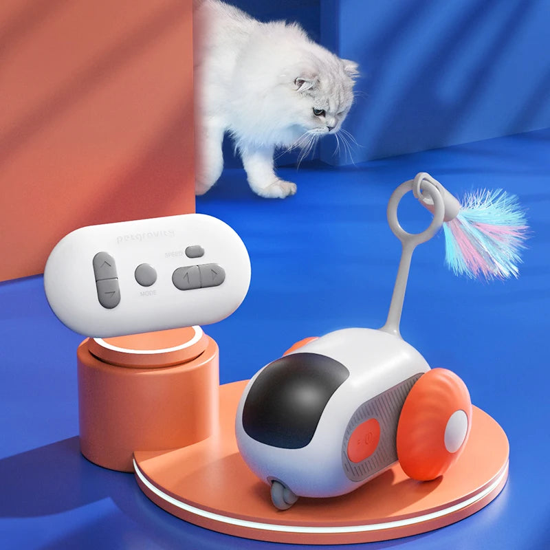 Voiture de sport intelligente, télécommande, jouets électriques pour chat, divertissement amusant, souris pour animaux de compagnie, plumes interactives, bâtons pour chat, jouet pour chaton