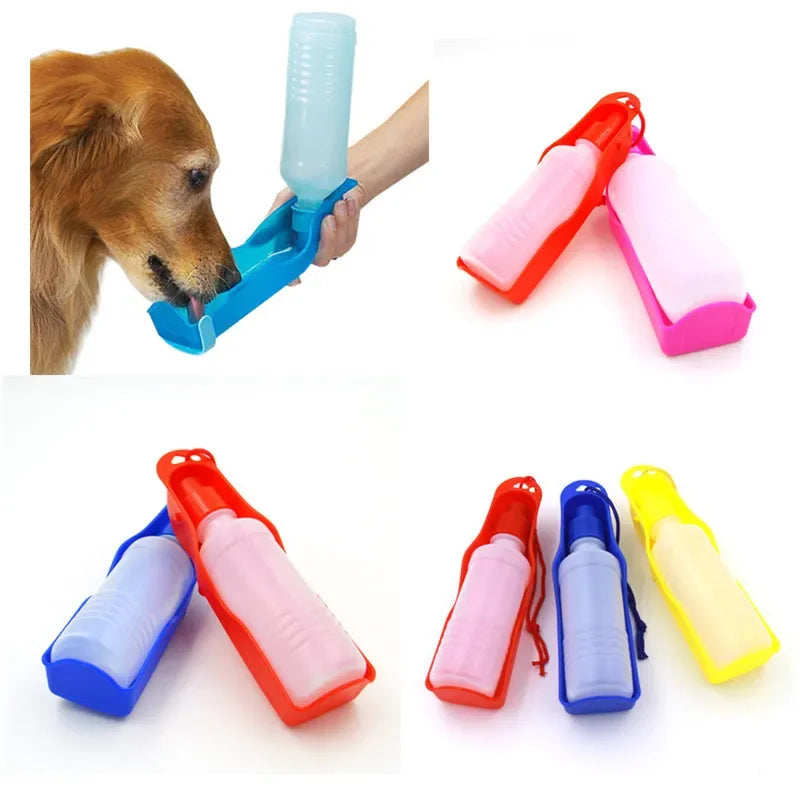 250ml Dog Water Bottle Folding Drinker Plastic Portable Water Bottle Pets Outdoor Travel Drinking Water Feeder Bowl for Dogs