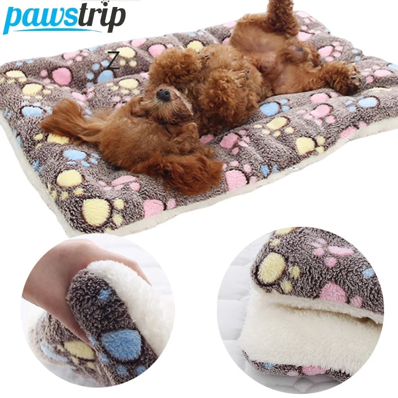 Soft Dog Bed Winter Warm Dog Sleeping Mat Thickened Pet Mat for Small Medium Large Dogs Cute Print Pet Blanket Pet Supplies