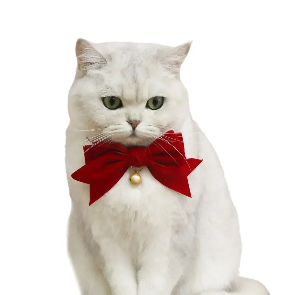 Pet Collar Exquisite Comfortable Decorative Pet Kitten Cat Velvet Bowknot Neck Circle Neck Bow Pet Accessories