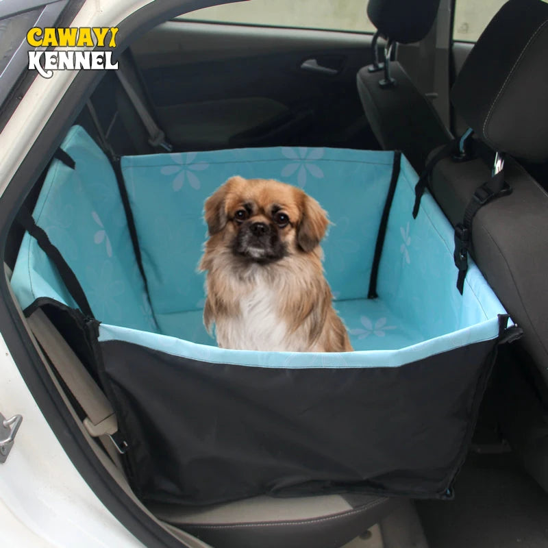 Foldable Dog Car Seat Cover Hanging Bag with Zipper Scratch & Hair Resistant Pet Back Seat Carriers Protector for Cars Truck SUV