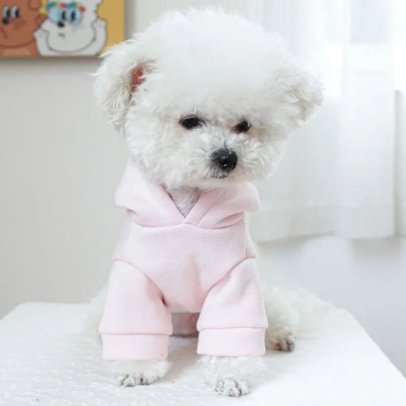 Pet Dog Clothes for Small Medium Dogs Winter Warm Dog Hoodie Letter Print Puppy Pullover Pet Sweatshirt Bichon Frise Dog Clothes