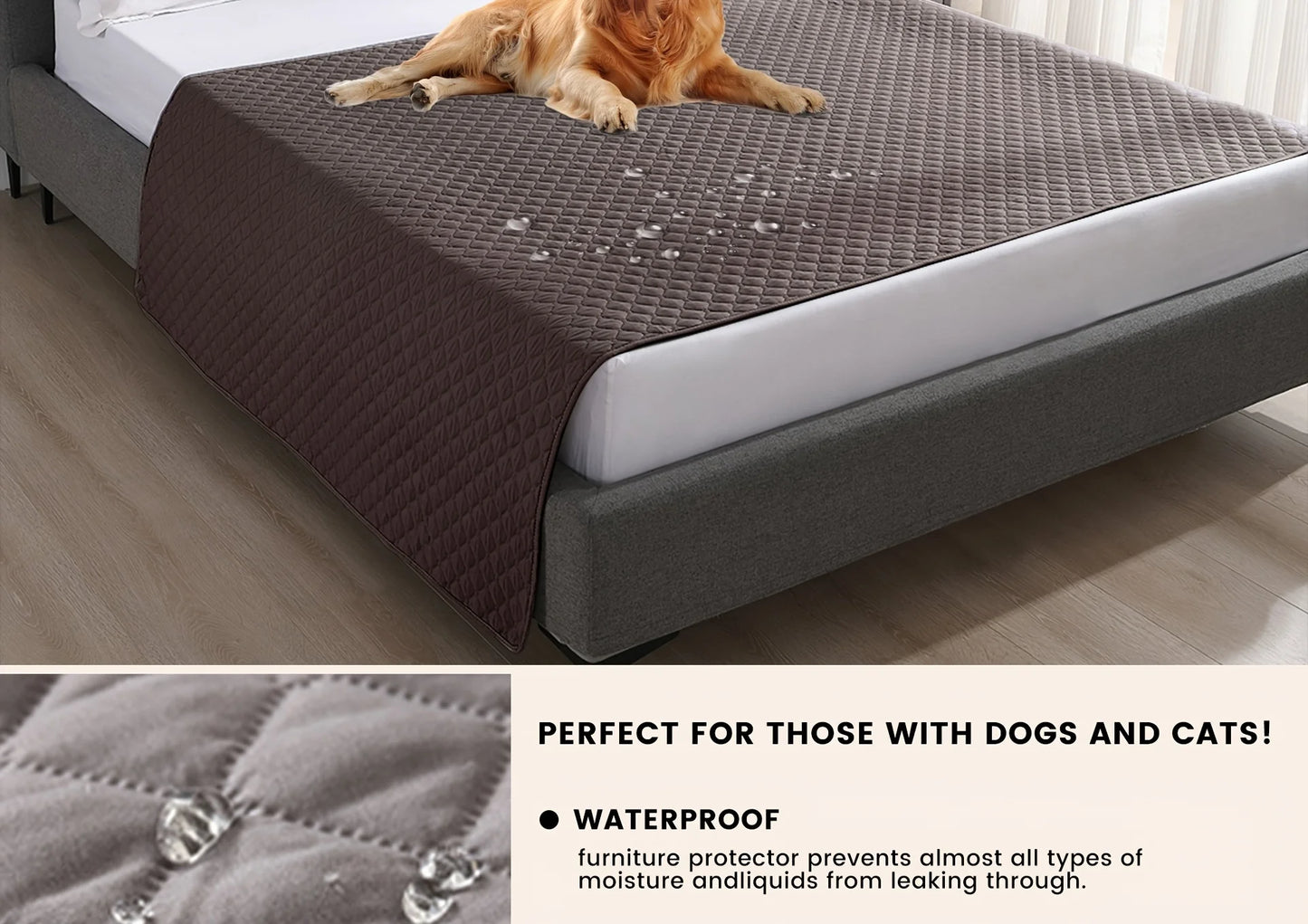 Anti Leaking & Non-Slip Dog Bed Cover,Pet Blanket Sofa Pet Bed Mat,Mattress Protectors Car,Furniture Couch Cover for Cats Dogs