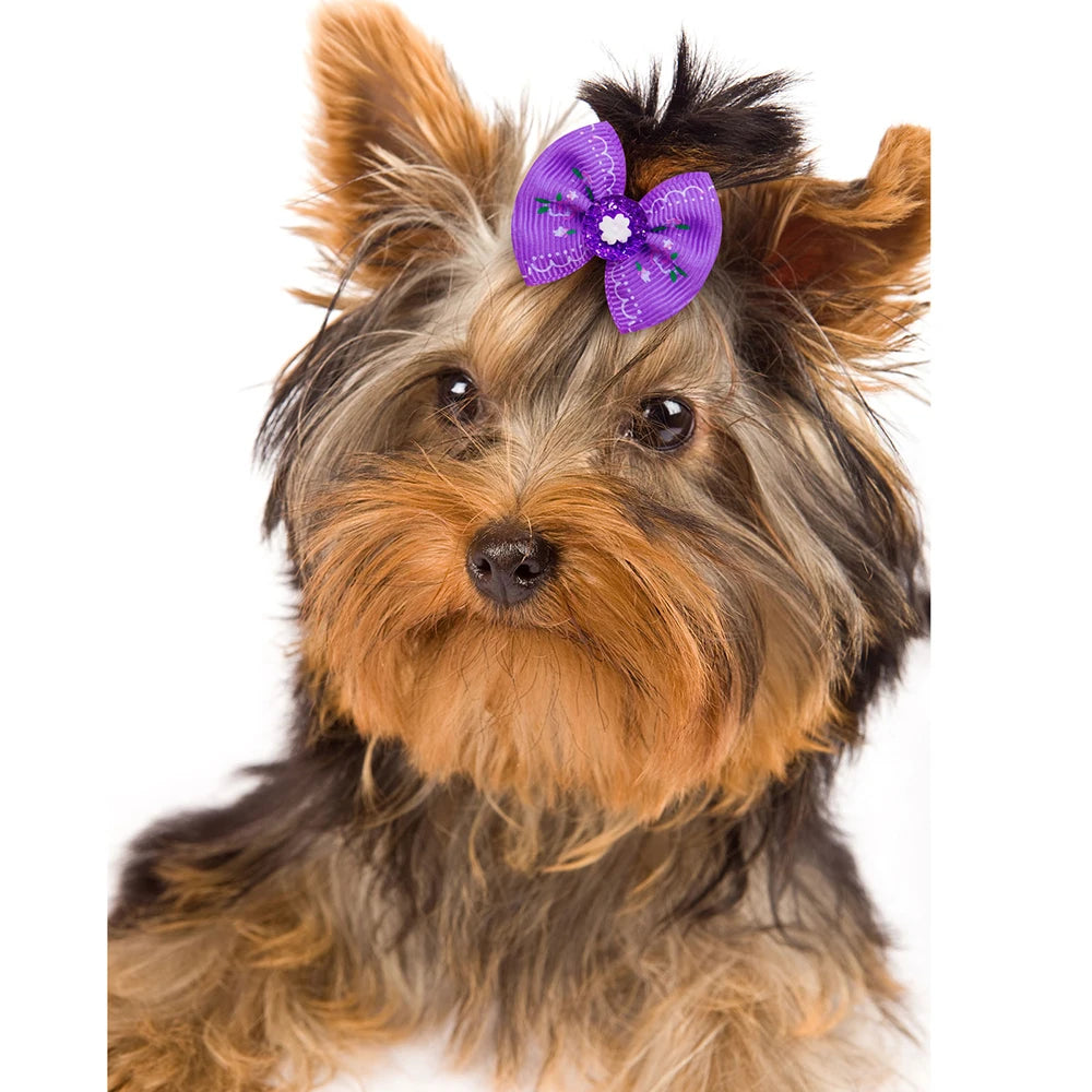 20/30 piezas de accesorios para el cabello de mascotas, lazos para perros con diamantes de perla, lazos para el cabello para perros pequeños, accesorios para el cuidado de mascotas