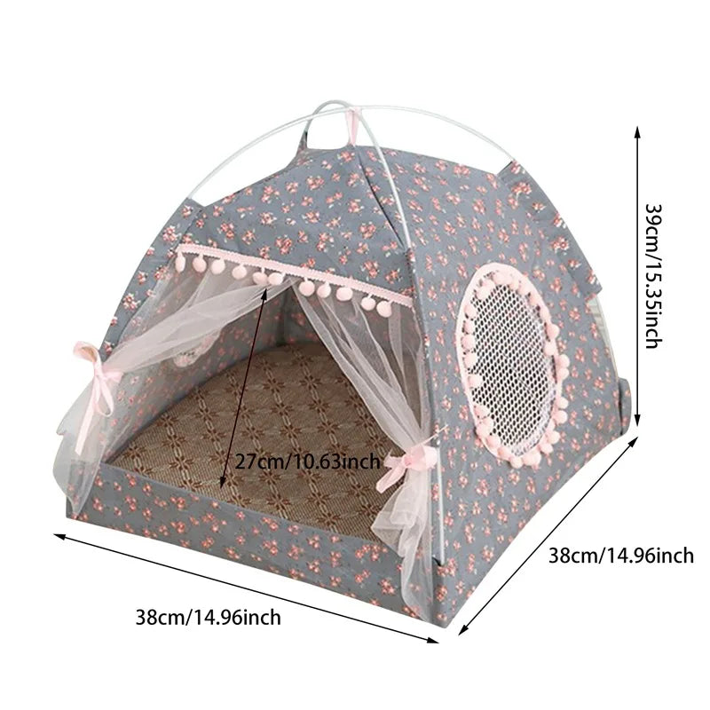 Cat Tent Bed Pet Products The General Teepee Closed Cozy Hammock with Floors Cat House Pet Small Dog House Accessories Products