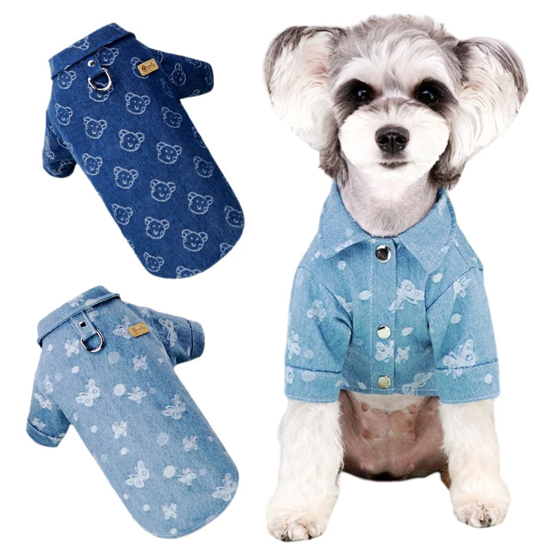 Pet Dog Shirt Fashion Dog Clothes Spring Puppy Sweatshirt Cute Print Cat Shirt Warm Pet Costumes Soft Dog Vest Chihuahua Clothes