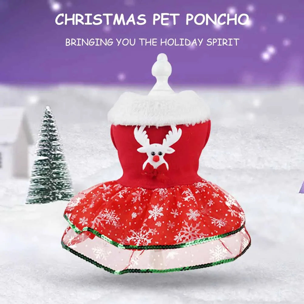 Pet Christmas Dress Costume Comfortable Santa Claus Pet Dress Easy To Clean Cat Dog Dresses Apparel Christmas Dress Up Supplies