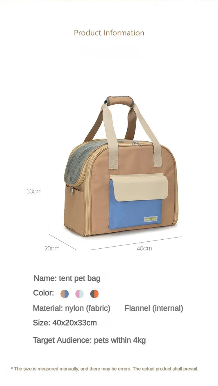 Multifunctional Pet Bag Cats and Dogs  Comfortable Breathable Shoulder Bag  Pet Carrier Dog Backpack Puppy Handbag Weight＜4KG