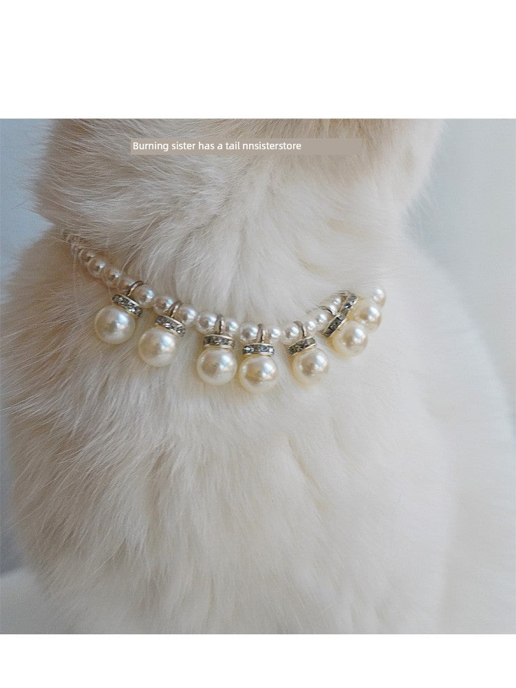 Pearl Necklace French Retro Pet Dog Cat