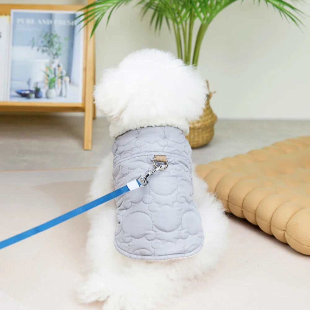 Winter Dog Coat with DRing Fleece Warm Puppy Vest Jacket Cold Weather Dog Clothes for Small Dogs Boy Girl Indoor Outdoor Wearing