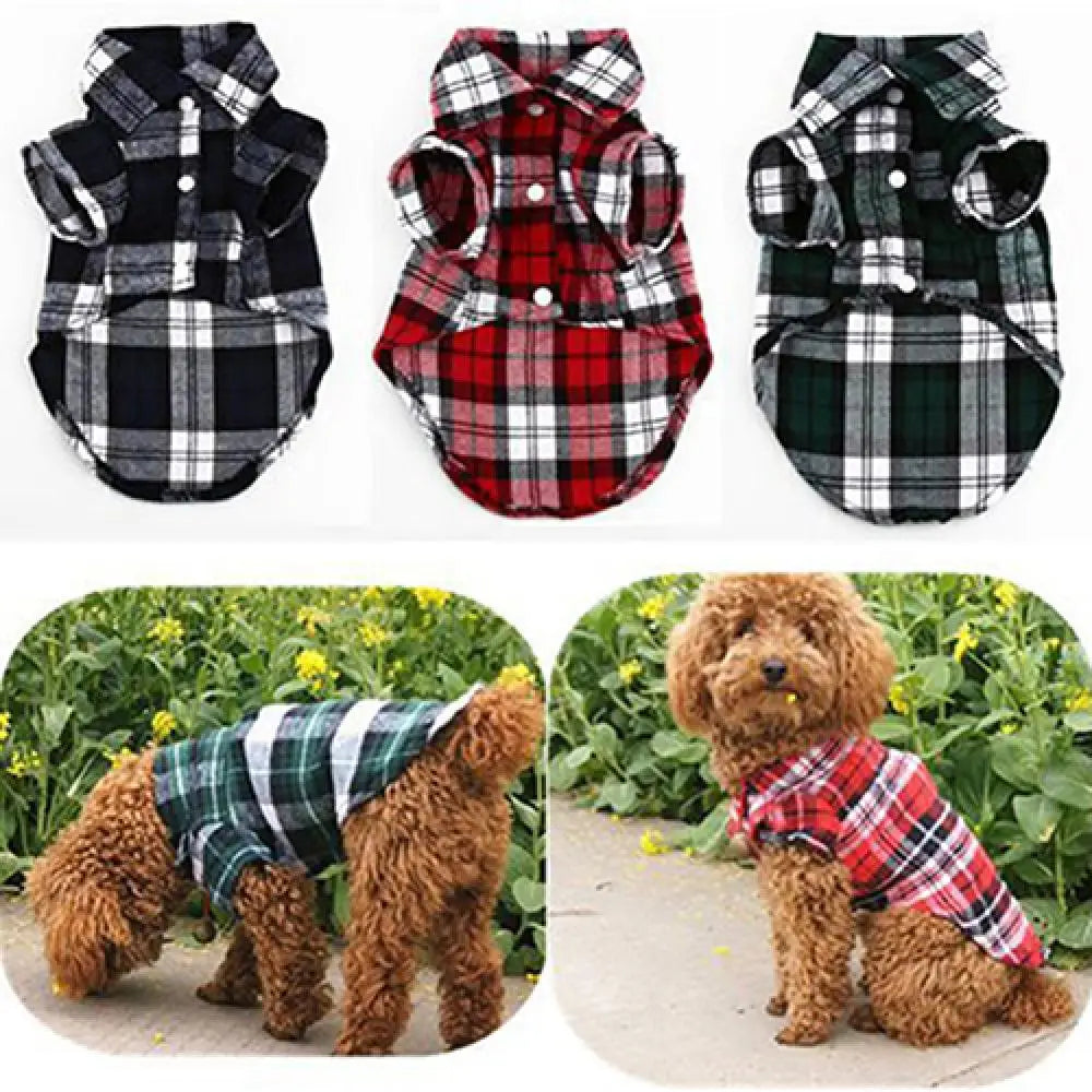 Small Dog Jacket dog clothes Pet Plaid Shirt Lapel Coat Cat Jacket Clothes Costume Tops dog accessories одежда для собак 2021