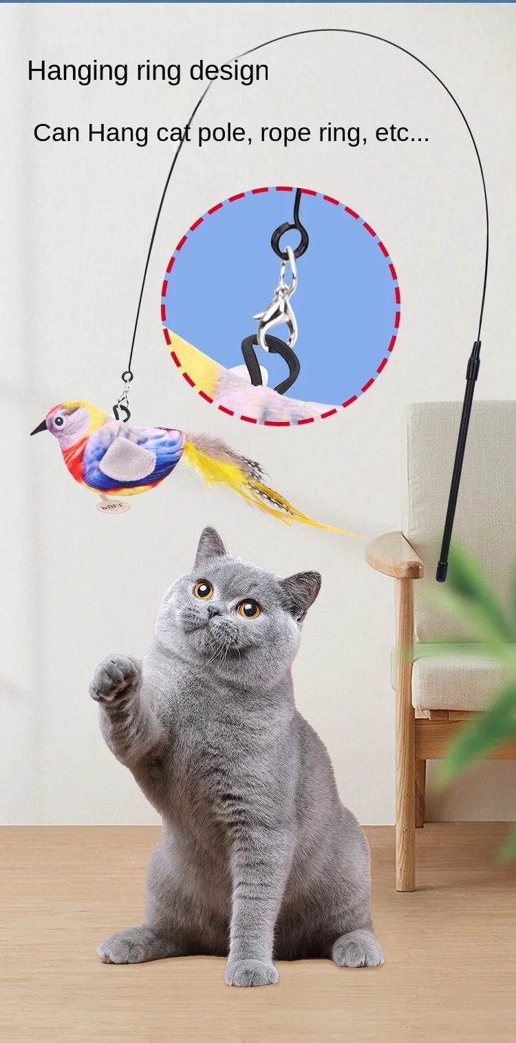 New Cat Toy Teasing Cat Stick Cross-border Explosive Electric Simulation Called Bird Plush Catnip Cat Supplies