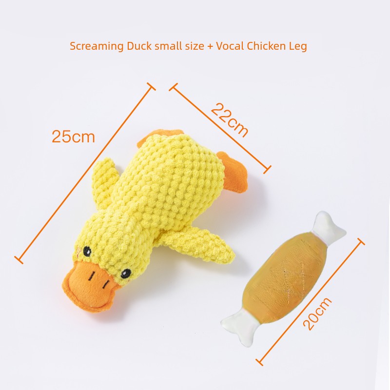 Relieving Boredom to Sleep with Yellow Duck Self-Hi Dog