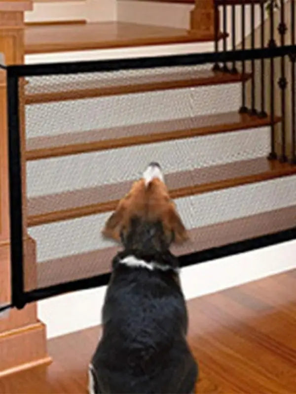 Pet Dog Gate Network Fence Baby Safety Gate Breathable Mesh Enclosure Indoor Retractable Gate Pet Separation Isolated Guard