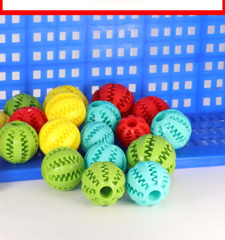 Silicone Pet Dog Toy Ball Interactive Bite-resistant Chew Toy for Small Dogs Tooth Cleaning Elasticity Ball Pet Products 5/6/7cm