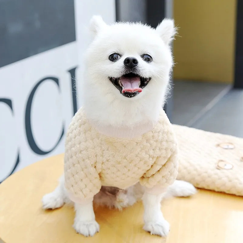 Winter Warm Dog Hoodies Pet Dog Clothes Soft Puppy Pullover Cute Bear Print Cat Sweatshirt Fashion Pet Hoodies Chihuahua Clothes