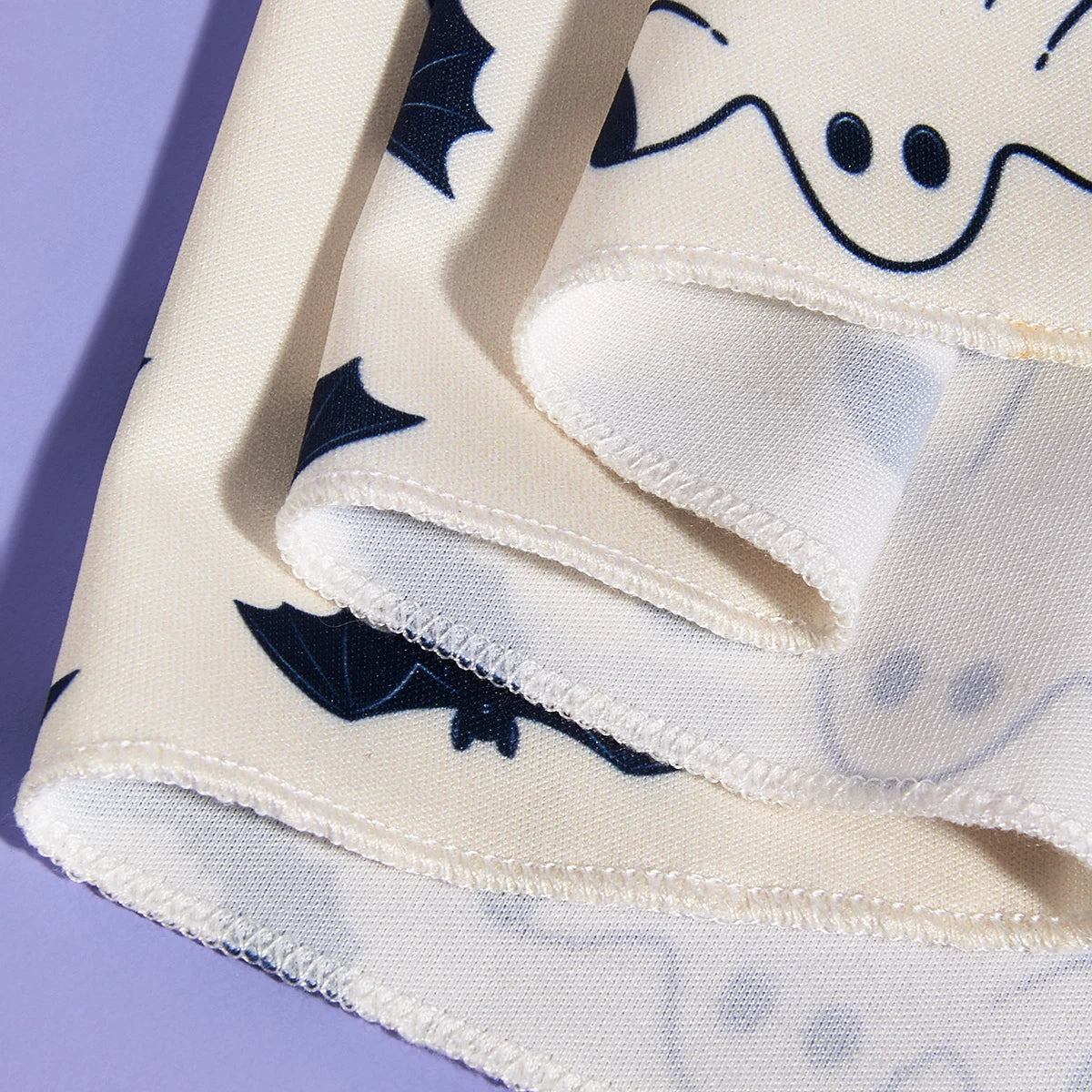 Soft Dog Bandana with Cute Ghost and Bat Pattern,Triangle Scarf for Puppy Small Dog, Pet Kerchief for Small Medium Dogs Hallowee