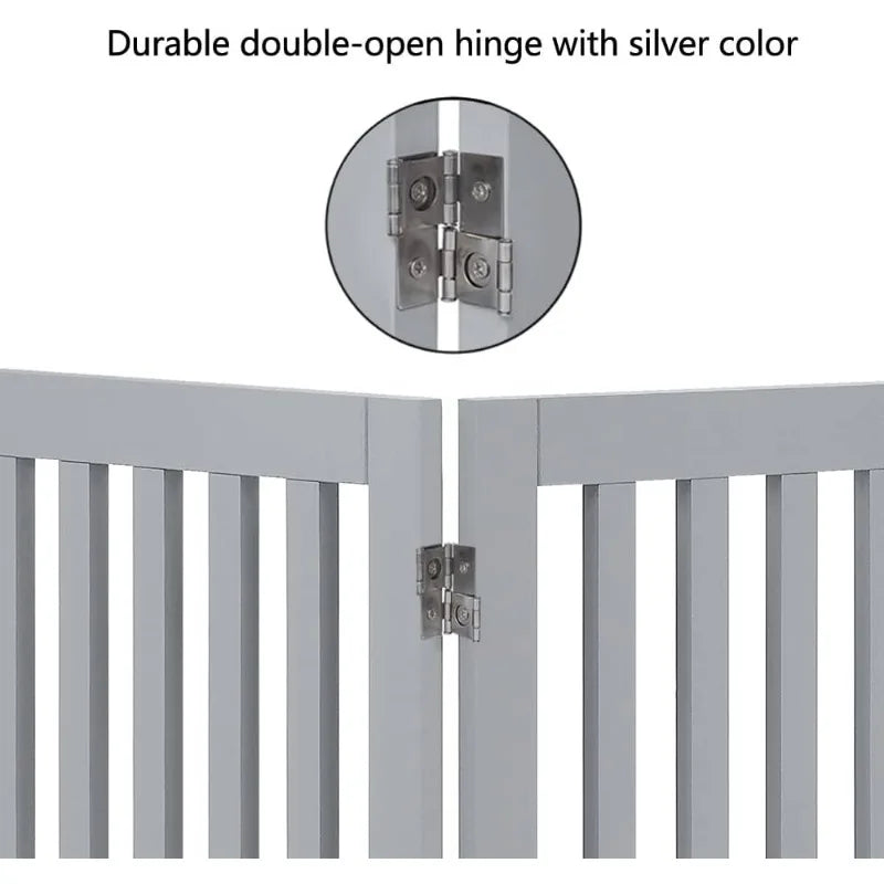 36”H Free Standing Pet Gate for Dog Cat Baby, Tall Wooden Dog Gates for Doorway, Stairs, Foldable Pet Fence for The House