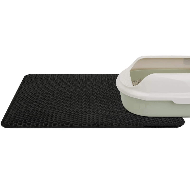 Almohadilla de arena para gatos de EVA de doble capa, impermeable, antideslizante, con filtro para cuenco de arena, colchón lavable para perros y gatitos, alfombrilla para el suelo, suministros de limpieza para mascotas