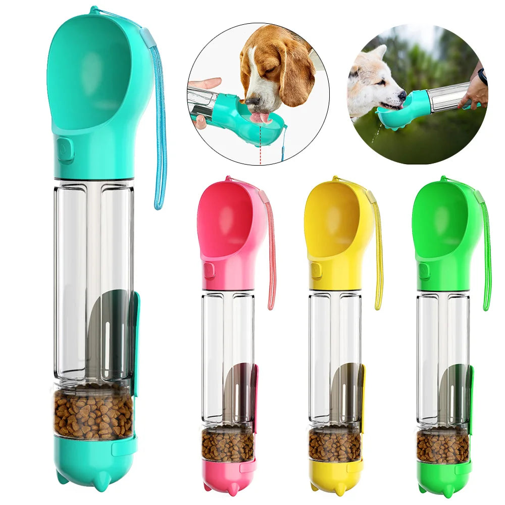 4 in 1 Portable Dog Water Bottle Drinking Bowl for Medium Big Dogs Outdoor Walking Leakproof Multifunctional Feeder Pet Supplies