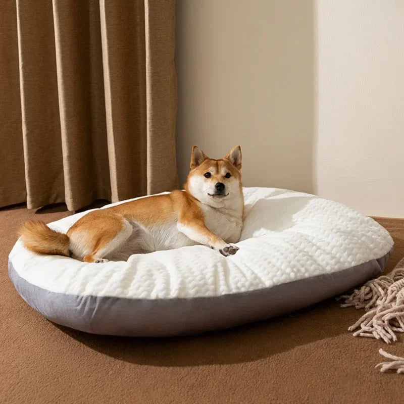 Dog Mats Thicken Soft Cushion Removable Washable Dog Beds Winter Kennel Floor Mats Oval Shape Pet Sleeping Mattress