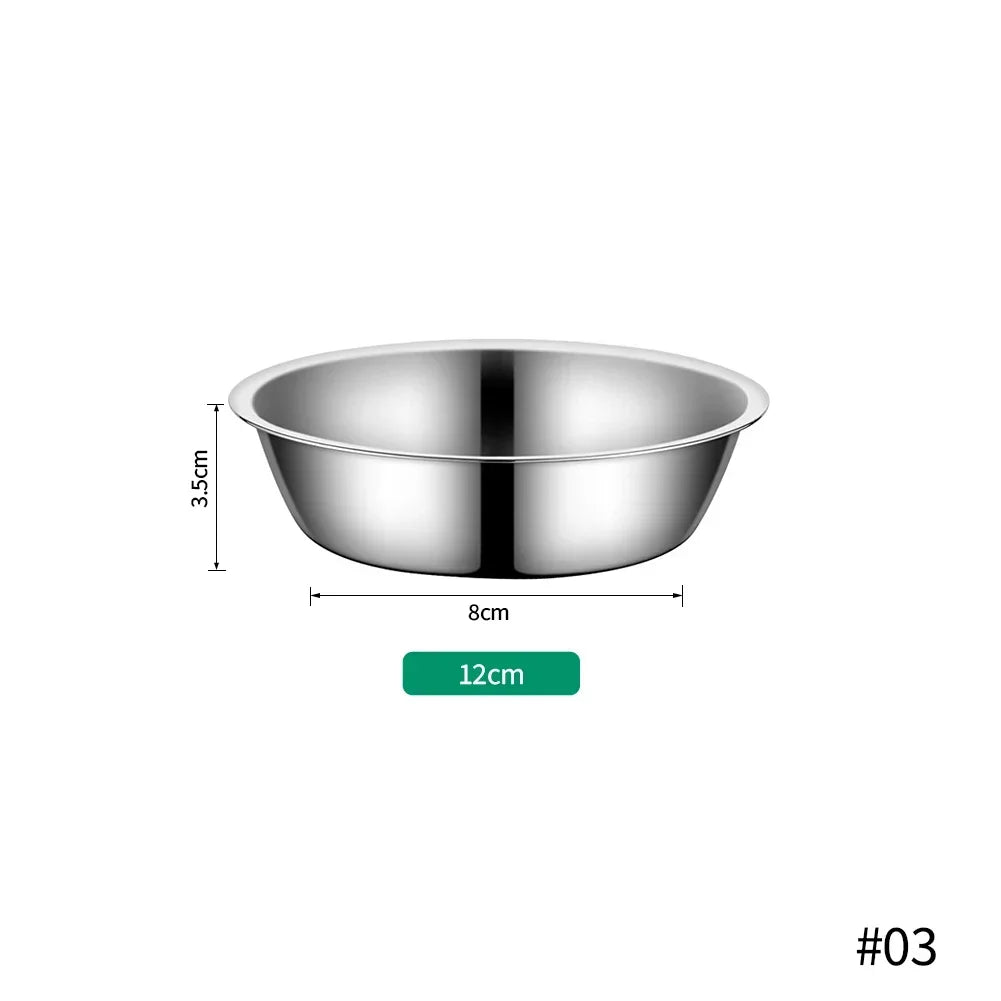 Stainless Steel Metal Dog Bowl for Small Medium Large Dogs Replacement Basic Dog Bowls Thickened Dog Water Feeder Bowls Pet Supp