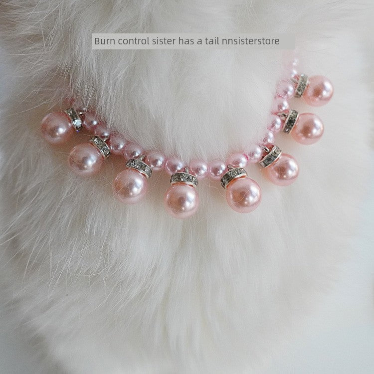 Pearl Necklace French Retro Pet Dog Cat