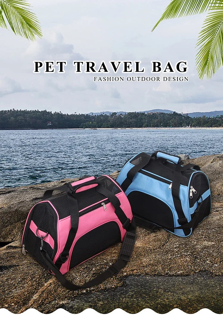 Sac de transport portable pour chien et chat, sac de voyage pour chiot, maille respirante, petit chien, chat, chien, tente d'extérieur, sac à main pour animaux de compagnie