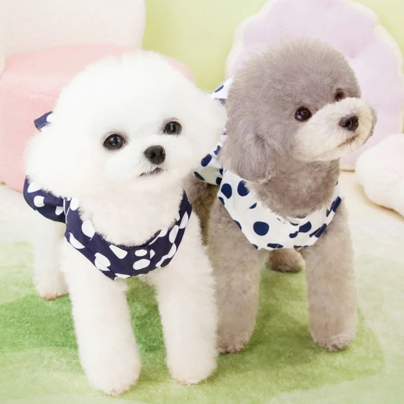 Fashion Bow Dog Dress Summer Dog Clothes Sweet Puppy Princess Skirt Dot Print Cat Dress Soft Dogs Apparel Pet Product Supplies