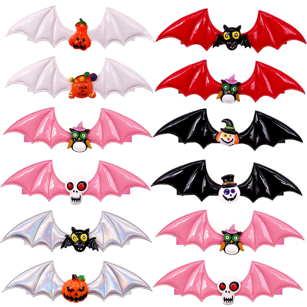 10PCS Halloween Series Pet Bowtie Bat Wings Skull Pumpkin Pet Dog Bow Tie Pets Collar Holiday Party Bulk Pet Accessories