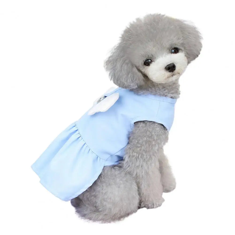 Elegant Pet Small Dog Dress Angel Wings  Tank Sleeveless Cotton Pet Puppy Dog Dress Cat Princess Pet Dog Clothes