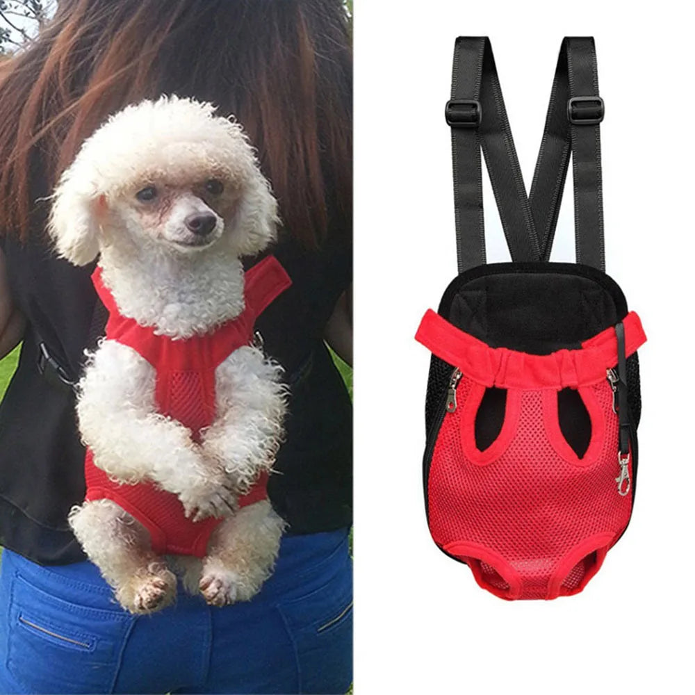 Small Dog Carrier Backpack Legs Out Pet Puppy Carrier Backpack Hands-Free Cat Travel Bag for Walking Hiking Bike and Motorcycle