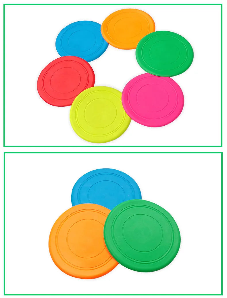 Pet Dog Flying Discs Toys Large Dogs Puppy Interactive Game Flying Saucer TPR Silicone Throwing Disk Resistant Chew Pet Supplies