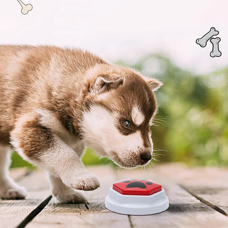 Pet Training Recordable Talking Sound Button Hexagonal Paw Pattern Speak Answering Interactive Voice Dog Toy For Communication