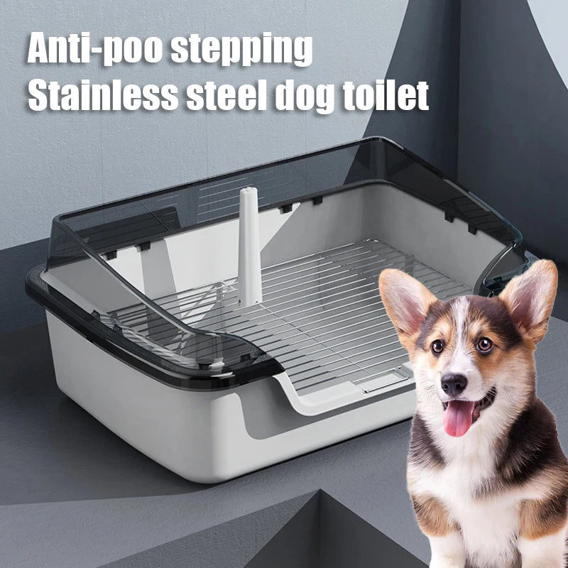 Dog Toilet Extra Large Space Stainless Steel Mesh Frame Anti Stepping Poop Easy To Clean Potty Training for Dogs Pet Supplies