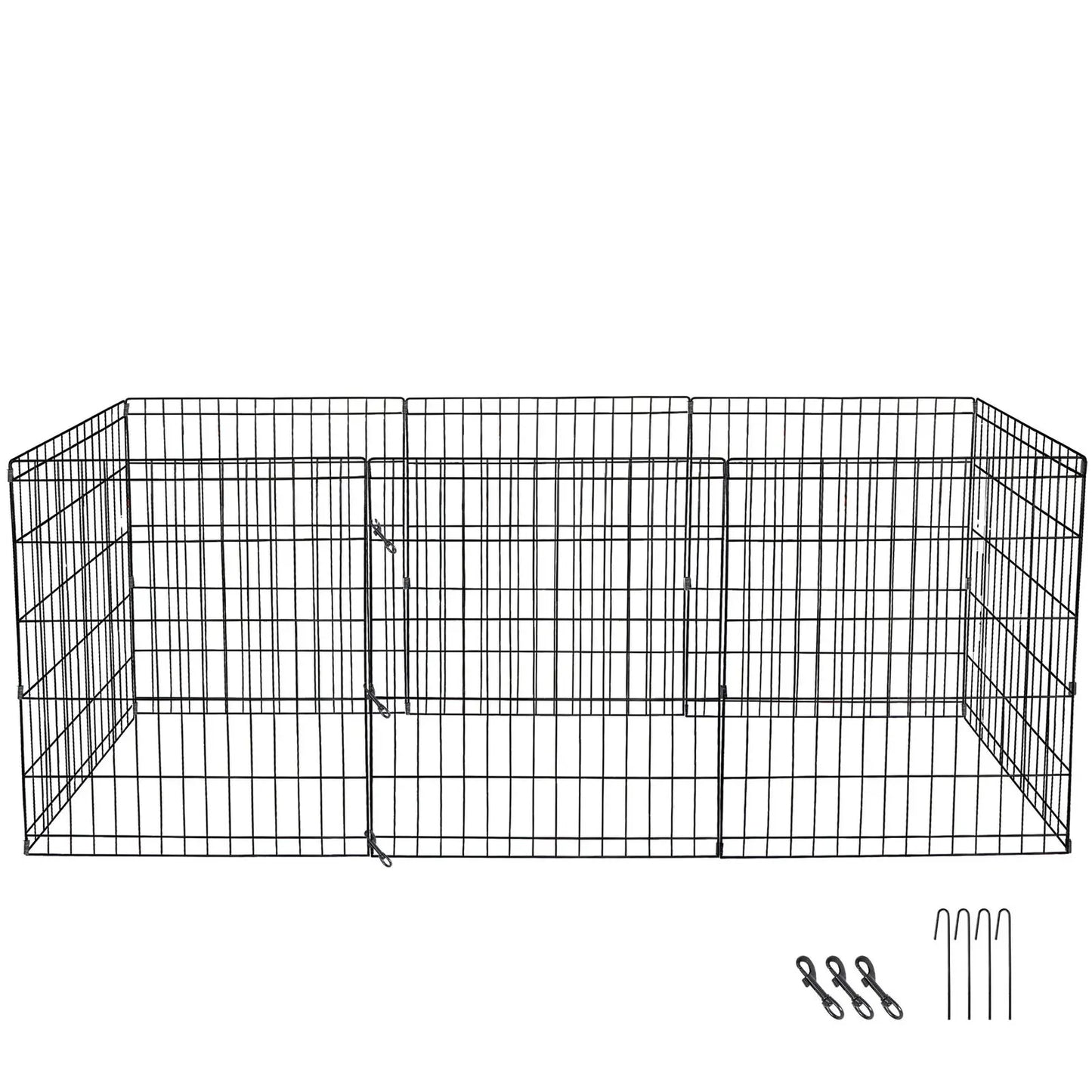 24" Dog Playpen Crate 8 Panel Fence Pet Play Pen Exercise Puppy Kennel Cage Yard