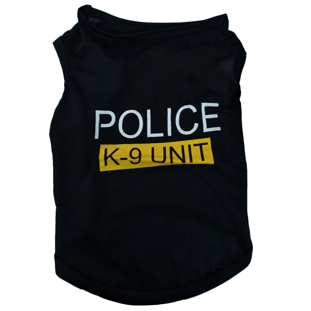 Dog Vest Polices Suit Cosplay Dog Clothes Soft Dog T-Shirt Summer Breathable Vest For Chihuahua, Pomeranian, Pugs, Maltese