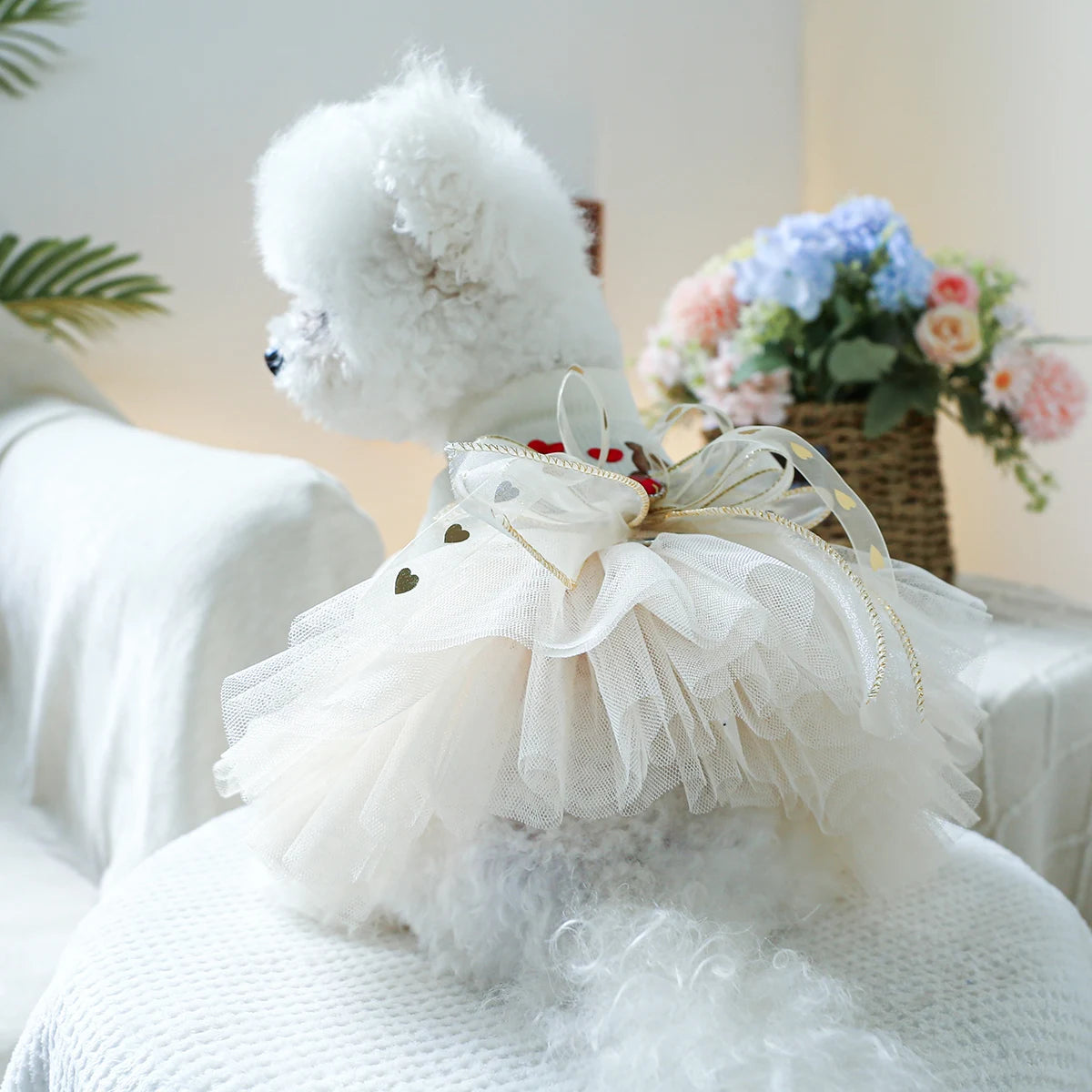 1PC Pet Clothing Spring and Autumn Wedding Bear Wedding Dress Princess Dress Suitable for Small and Medium sized Dogs