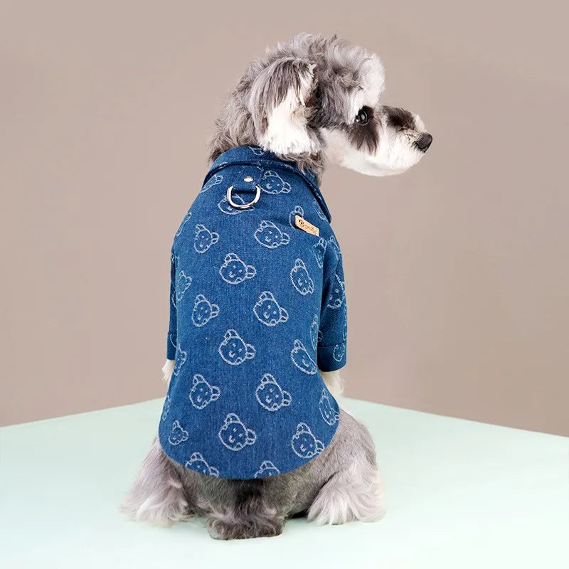 Pet Dog Shirt Fashion Dog Clothes Spring Puppy Sweatshirt Cute Print Cat Shirt Warm Pet Costumes Soft Dog Vest Chihuahua Clothes